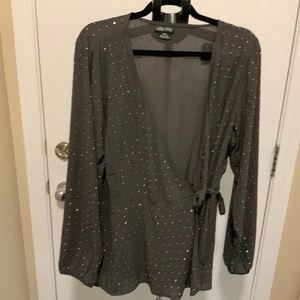City Chic Studded Wrap Blouse